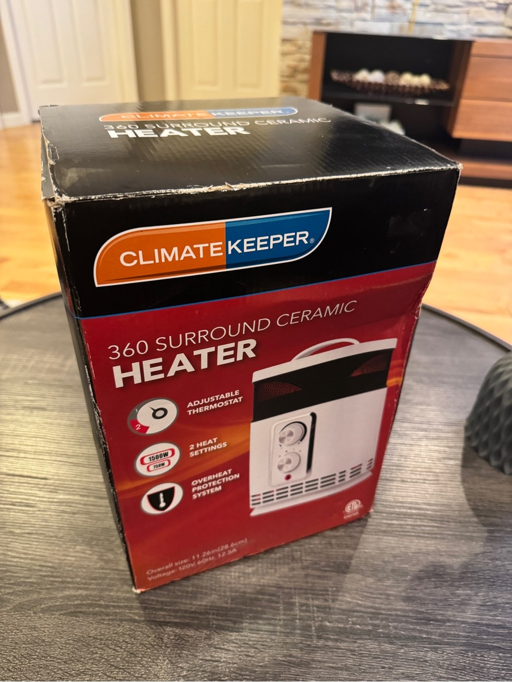 Climate Keeper 360 Surround Ceramic Heater - Red/Black Box